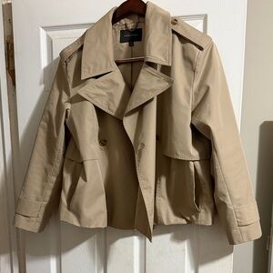 Banana Republic Khaki Short Trench Coat